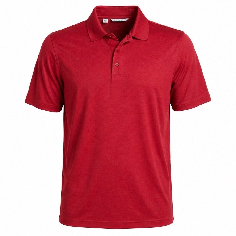 Cutter & Buck Red Golf Polo Shirt Mens Large Pima Cotton Blend Performance